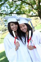 Pretty Teens at Graduation stock photo
