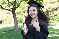 Pretty Graduation Woman stock photo