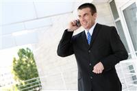 Handsome Business Man on Phone stock photo