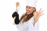 Pretty Woman Chef stock photo