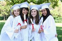 Pretty Teens at Graduation stock photo