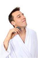Handsome Man Shaving stock photo