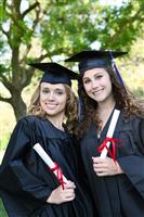 Pretty Young Women at Graduation stock photo
