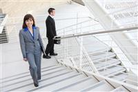 Business Woman on Stairs stock photo