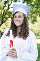 Pretty Young Woman at Graduation stock photo