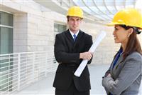Man and Woman Construction Team stock photo