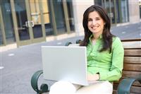 Pretty Business Woman Outside Office stock photo