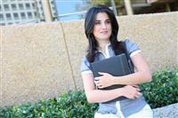 Pretty Business Woman Outside Office stock photo