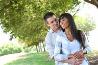 Attractive Couple in Park stock photo