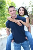  Attractive Interracial Couple (Focus on Man) stock photo