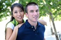 Interracial Man and Woman in Love stock photo