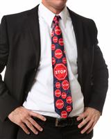 Business Man with Stop Sign Tie stock photo