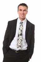 Handsome Man with Money Tie stock photo