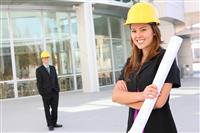 Attractive Man and Woman Construction stock photo