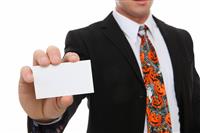Business Man with Halloween Themed Tie stock photo