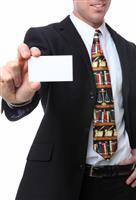 Lawyer with Business Card stock photo