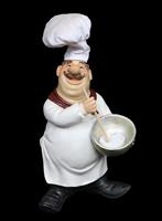 Fat Italian Chef Over Black stock photo