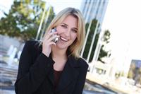 Pretty Business Woman on Phone stock photo