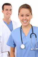 Attractive Man and Woman Medical Team stock photo