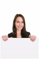 Woman Holding Sign stock photo