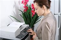 Business Woman Making Copies stock photo