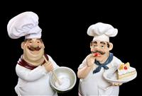 Italian chefs cooking food stock photo