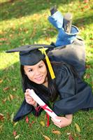 Pretty Asian Graduation Woman stock photo