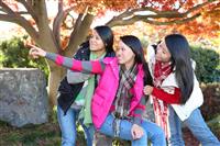 Young Asian Girls in Park stock photo