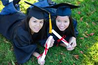 Pretty Asian Graduation Women stock photo