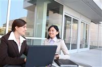 Women Business Team at Office Building stock photo