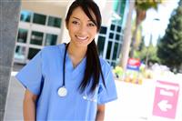 Woman Nurse at Hospital stock photo
