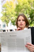 Pretty Business Woman Reading stock photo