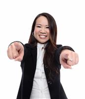 Asian Woman Pointing stock photo