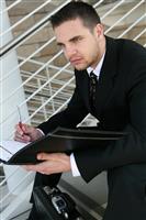 Business Man Reading  stock photo