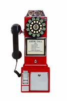 Vintage Red Pay Phone  stock photo