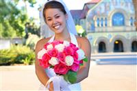 Asian Bride at Wedding stock photo