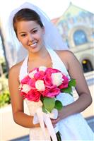 Asian Bride at Wedding stock photo