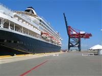 Cruise Ship at Harbor stock photo