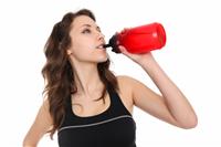 Fitness Woman Drinking Water stock photo